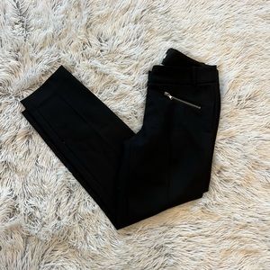 J Crew Stretch Black Dress Pants with Zipper Details Size 0